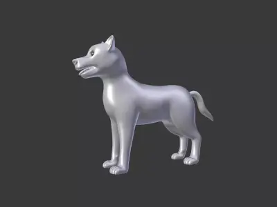 Cartoon German Shepherd Dog Free 3D model
