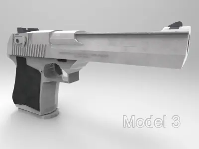 Desert Eagle 3 textures - Low-High poly Low-poly 3D model