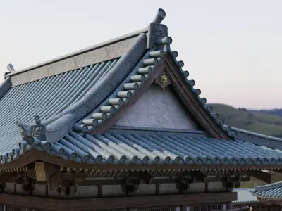 Japanese Modular Temple 2 Low-poly 3D model