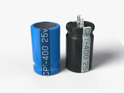 PVC covered Capacitor with 2K PBR textures Low-poly 3D model