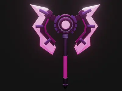 5 different weapons Low-poly 3D model