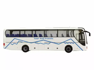 Electric Bus Low Poly Low-poly 3D model