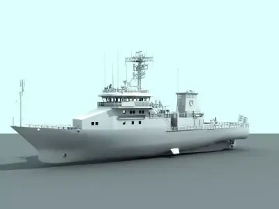 Coast Guard Ship Free 3D model