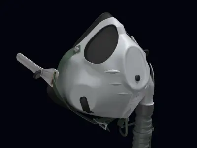 Oxygen mask for jet pilots 3D model