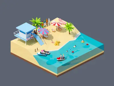 land 26A Low-poly 3D model