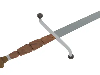 Estoc medieval sword icon in cartoon style Low-poly 3D model
