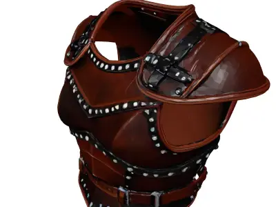 Worn Leather Armor Chestpiece 3D model
