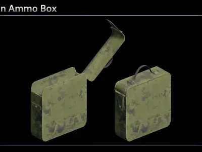 Ammo Boxes Belt Links Low-poly 3D model