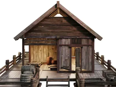 Old Lake House 22 PBR 4K GameReady Low-poly 3D model