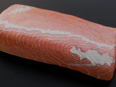 Salmon Steak 3D model