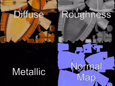 Vintage Airship Wood model pack Low-poly 3D model