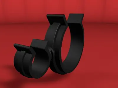 Rotating hose or wire clip Low-poly 3D model