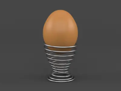 Egg Cup with Brown Egg 3D model