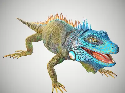 American Iguana Low-poly 3D model