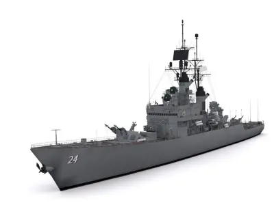 CG 24  -  USS Reeves Low-poly 3D model