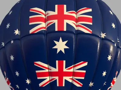 AustralianFlag-Parachute hot air balloon with australian flag 3D model