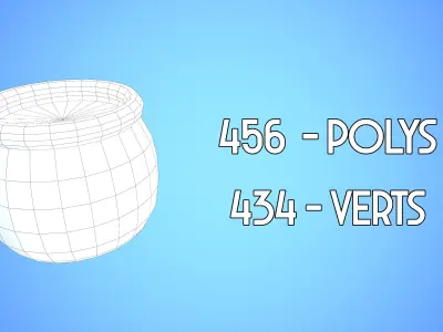 HONEY POT CARTOON STYLIZED Low-poly 3D model