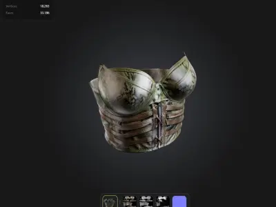 military Corset game ready UE5 PBR Low-poly 3D model