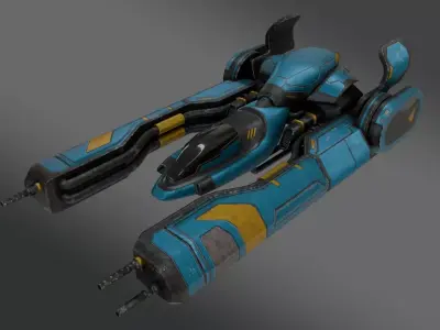 Sci-Fi Fighter Jet  - Game Ready  Low-poly 3D model