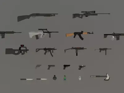 Weapon Asset Free low-poly 3D model
