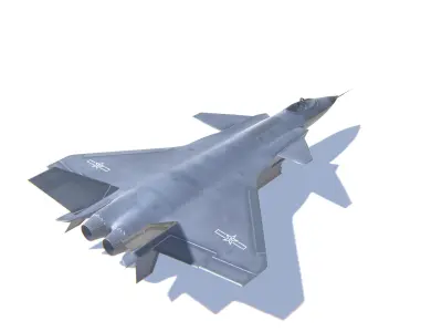 J-20 Black Eagle Jet Fighter Aircraft Low-poly 3D model