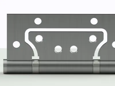 Metal furniture hinge 3D model