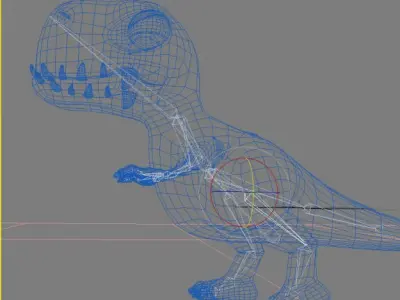 Cartoon T-Rex Rigged Low-poly 3D model