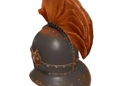 Rusted Medieval Knight Helmet 3D model