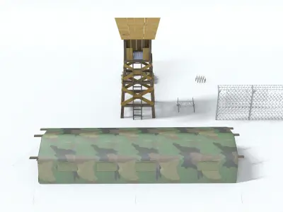 laos Game Guard Tower Control Point Low-poly 3D model