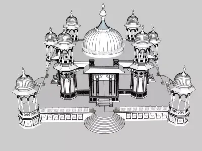 Gatore Ki Chhatriyan Traditional Indian Architectural 3D Model 3D model