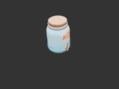 Fish in a Jar Low-poly 3D model