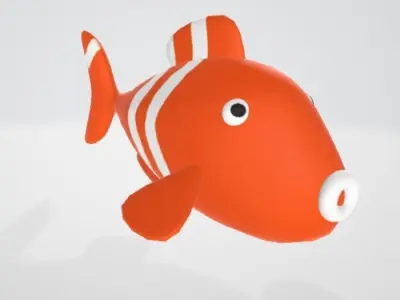 Clownfish Low-poly 3D model
