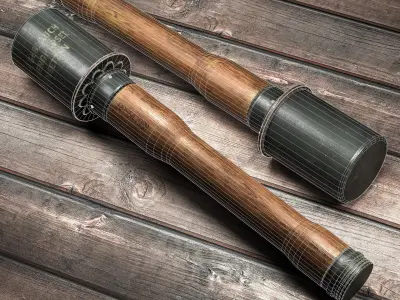 German Stielhandgranate Low-poly 3D model