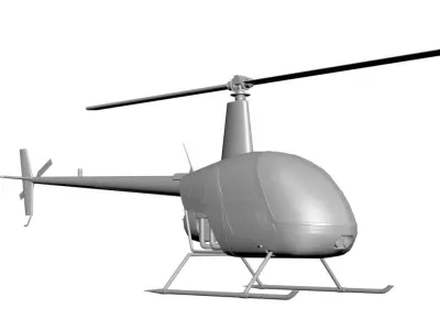 Small yellow helicopter 3D model