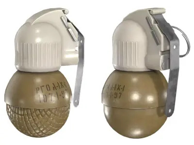 Military Game Ready RGO and RGN Soviet Grenades Low-poly 3D model
