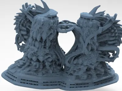 Leviathan dragon crystal rock 1 3D model