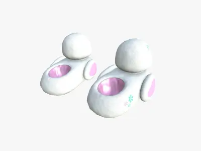 Slippers J08 Flowers Bird - Costume Character Design Low-poly 3D model
