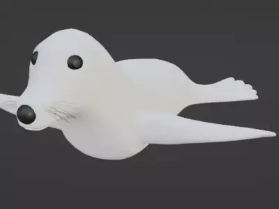 White Seal Free low-poly 3D model