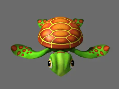 Cartoon Turtle Rigged 3D model