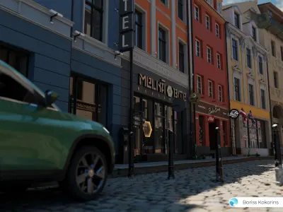 Old Riga Building 3D models set Low-poly 3D model