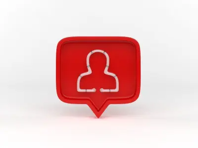 Icons speech bubble icon 3D model