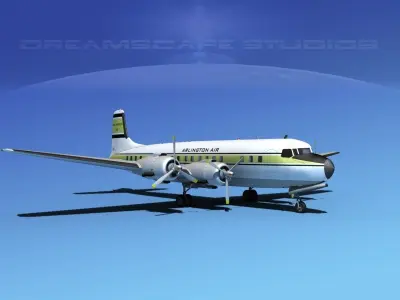 Douglas DC-7B Arlington Air 3D model