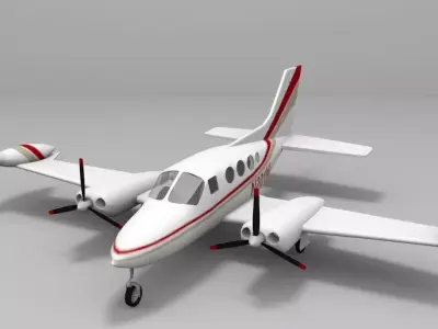 Cessna 401 Low-poly 3D model