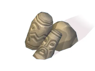 Handpaint Cartoon Stone Memorial Totem Symbol Low-poly 3D model