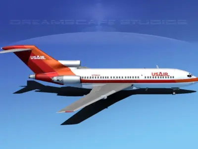 Boeing 727-100 US Air 3D model