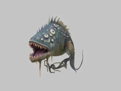 Abyssal Glare Monster 3D Model Low-poly 3D model