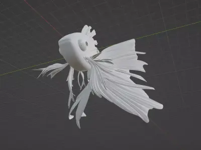 3d character fish animal  3D model