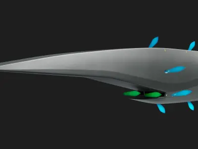 Hypersonic missile HSM A2 01 3D model