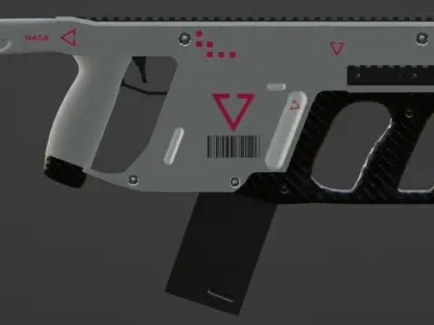 Vector gun Low-poly 3D model
