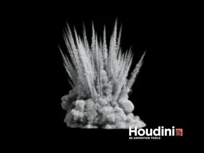 Houdini - Shrapnel Explosion Low-poly 3D model